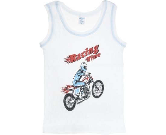 Biyo Kids Αμάνικο Φανελάκι Με Στάμπα Racing Time Vest Top Λευκό