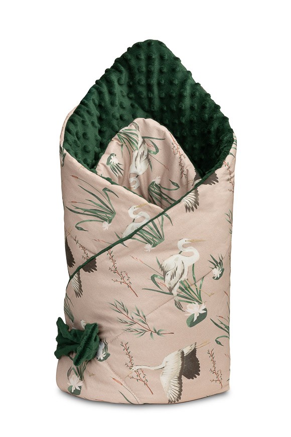 Χειμερινός Υπνόσακος - Κουβέρτακι Sensillo Minky Cranes Green Beige