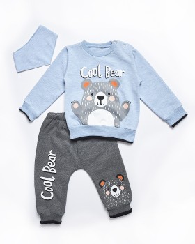 Βρεφικές Φόρμες Σετ "Cool Bear" Γαλάζιο