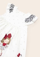 Mayoral Παιδικό Φόρεμα Πουά Κοντομάνικο Λευκό 23-01954-037