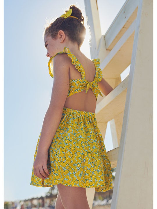 Mayoral Παιδικό Φόρεμα Floral Αμάνικο Κίτρινο 23-03942-050