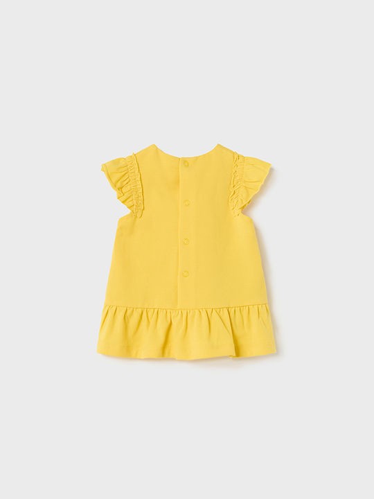 Mayoral Παιδικό Φόρεμα Κοντομάνικο Κίτρινο 23-01806-011