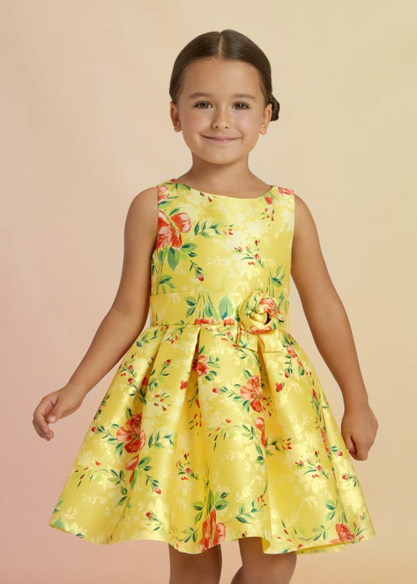 Abel & Lula Παιδικό Φόρεμα Floral Αμάνικο Κίτρινο 23-05053-003