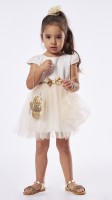 Εβίτα Παιδικό Φόρεμα Κοντομάνικο Εκρού 238276