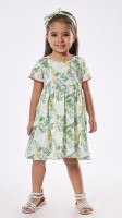 Εβίτα Παιδικό Φόρεμα Σετ με Αξεσουάρ Floral Κοντομάνικο Πράσινο 238210