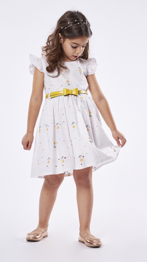 Εβίτα Παιδικό Φόρεμα Κοντομάνικο Λευκό 238230