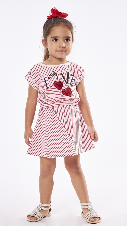 Εβίτα Παιδικό Φόρεμα Ριγέ Κοντομάνικο Κόκκινο 238249