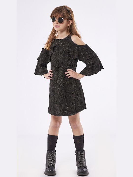 Εβίτα Παιδικό Φόρεμα Μακρυμάνικο Μαύρο 