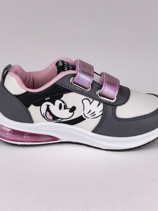 Cerda Παιδικά Sneakers με Φωτάκια Γκρι με Δώρο καλτσάκια Minnie Mouse  2300006096