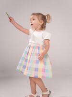 Εβίτα Παιδικό Φόρεμα Κοντομάνικο Πολύχρωμο